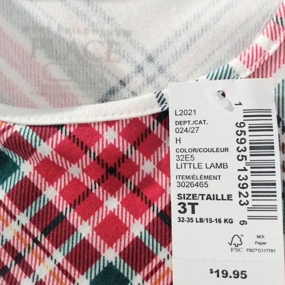 The childrens place plaid Toddler girl Christmas dress NWT - Picture 2 of 2